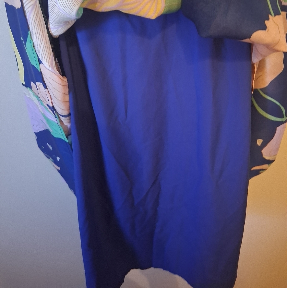 Lulus Hours of Flowers Blue Multi Floral Lace-Up Tiered Midi Dress Size XS - Picture 6 of 13